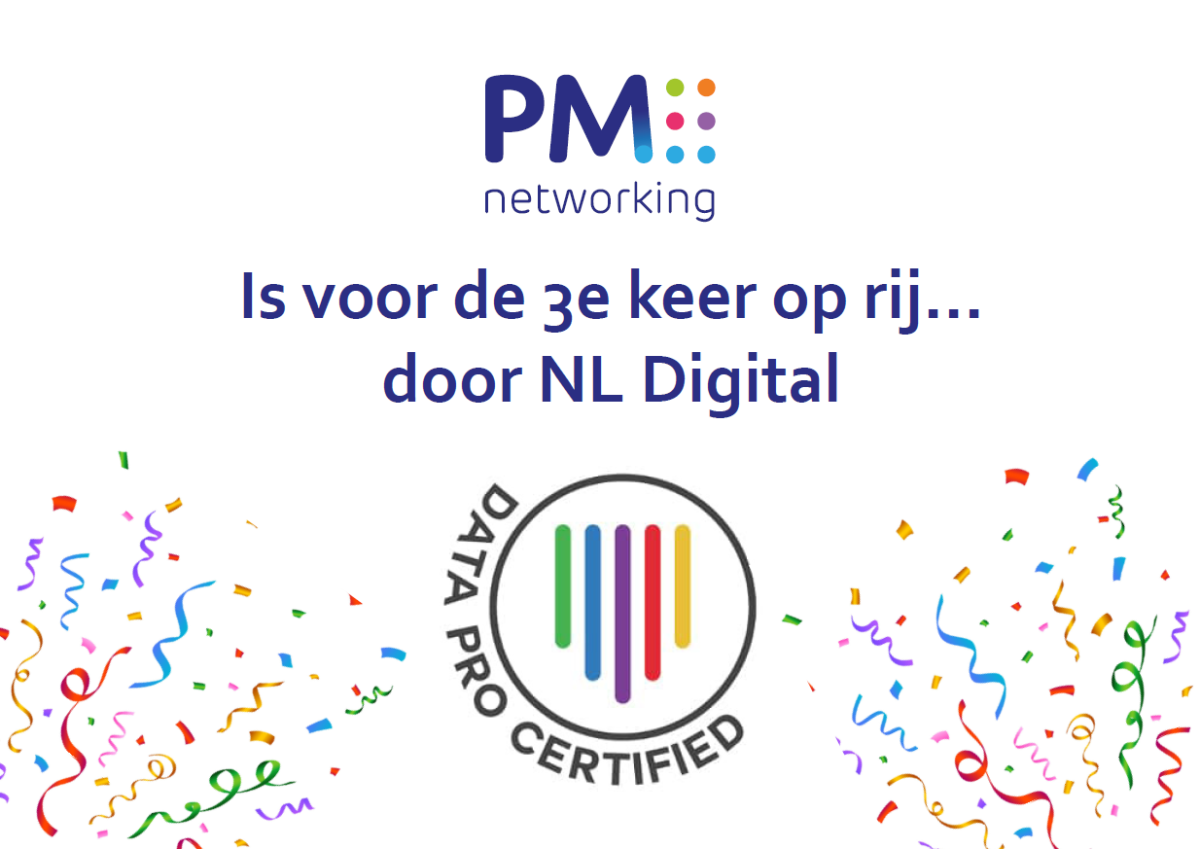 PM Networking voor 3e jaar op rij Data Pro Gecertificeerd! 
